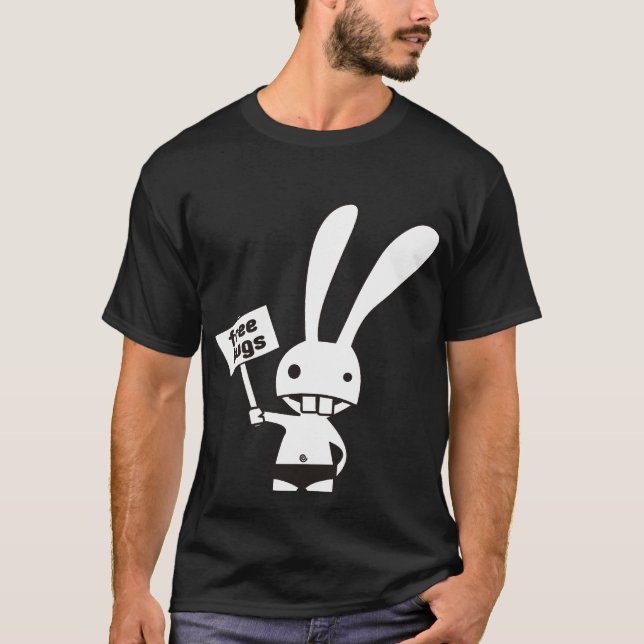 T-shirt libre d'étreintes de lapin (Devant)