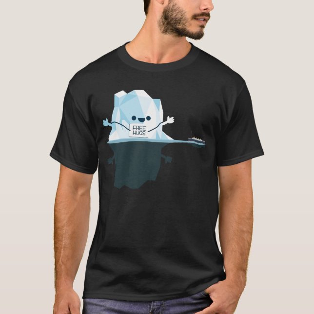 T-shirt Libre Hugs Titanic Iceberg Funny RMS Titanic (Devant)