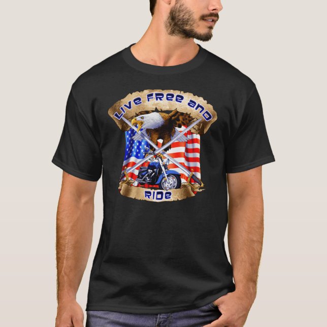 T-shirt Libre vivant et tour (Devant)