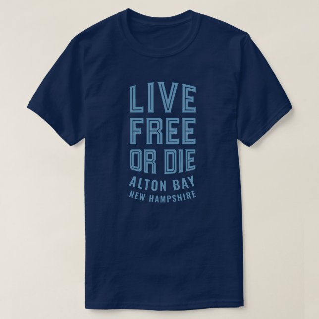 T-shirt Libres vivants ou meurent baie New Hampshire (Design devant)