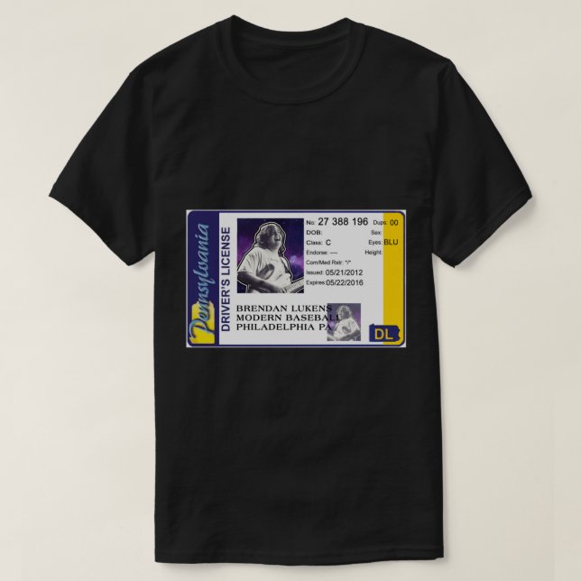 T-shirt Licence Cla pour les pilotes de baseball moderne B (Design devant)