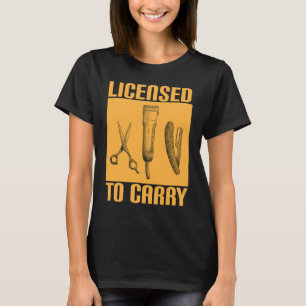 T-shirt Licence Pour Transporter Des Ciseaux Barbier De La