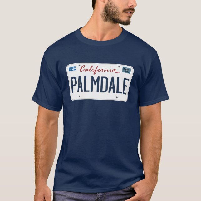 T-shirt License Plate Palmdale California T Shirt (Devant)