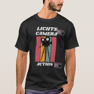 T-shirt LICHTS CAMERA ACTION drôle