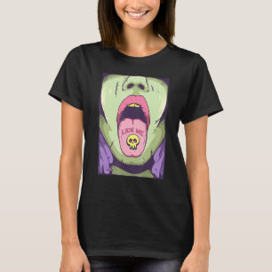 T-shirt Lick Me Goth Tongue Avec Pill Crâne Emo Punk Gothi