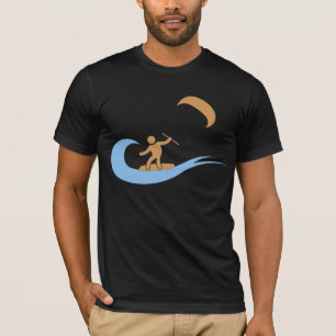 T-shirt L'icône de kitesurf de cool de vague