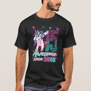 T-shirt Licorne à 15 ans en dabbing Fille pour son 15ème a