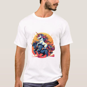 T-shirt Licorne à cheval taureau garçons filles hommes fem