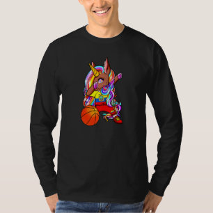 T-shirt Licorne à peau brune Dabbing Fans de basketball d'