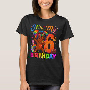 T-shirt Licorne Afro 6e anniversaire fille cheveux naturel
