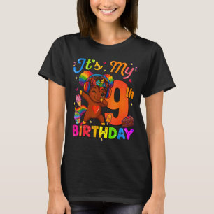 T-shirt Licorne Afro 9e anniversaire fille cheveux naturel