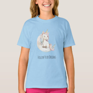 T-shirt Licorne Bleue sur Anniversaire dans les Nuages