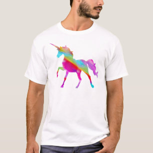 T-shirt Licorne caracolante d'arc-en-ciel scintillant