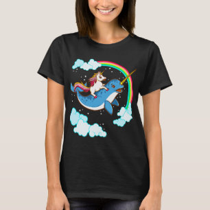 T-shirt Licorne chevauchant un narval