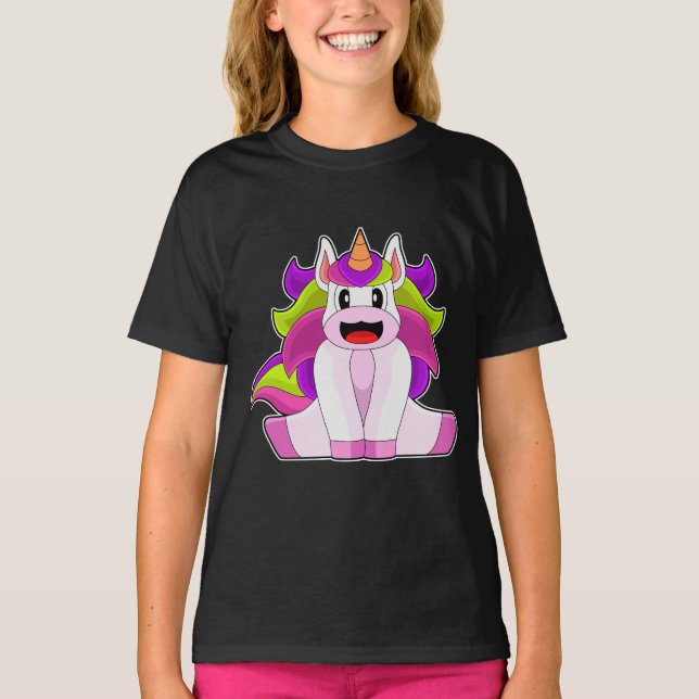 T-shirt Licorne cheveux longs (Devant)