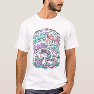 T-Shirt Licorne Crinière Salée Âme Ensoleillée Sty