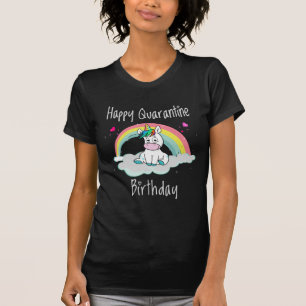 T-shirt Licorne d'anniversaire de quarantaine arc-en-ciel
