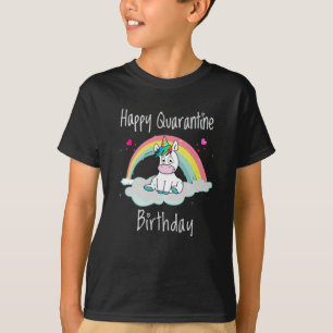 T-shirt Licorne d'anniversaire de quarantaine arc-en-ciel