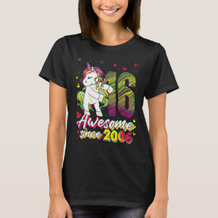 T-shirt Licorne de 16 ans Flossing 16e anniversaire Unico