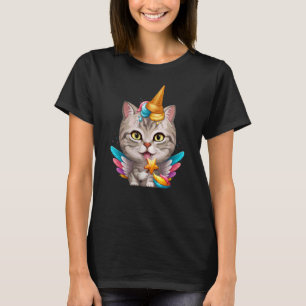 T-shirt Licorne de glace de chat tigré argenté