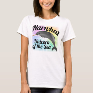 T-shirt Licorne de Narwhal de la mer, arc-en-ciel mignon