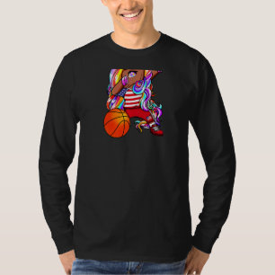 T-shirt Licorne de peau brune Dabbing Jers d'Amérique de b
