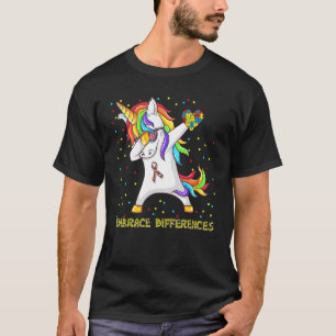 T-shirt Licorne de puzzle de dabbing de différences Embras