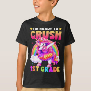T-shirt licorne de rentrée scolaire filles prêtes à écrase