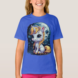 T-shirt Licorne Douce Petite Licorne De Lune De Rêve