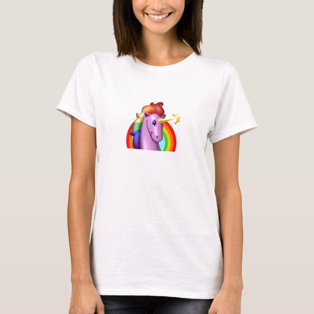T-shirt Licorne et arc-en-ciel (Devant)
