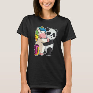 T-shirt Licorne Et Panda Animaux Mignons Pour Femmes Anima