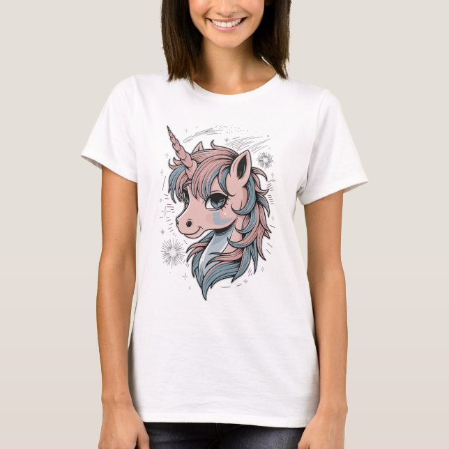 T-shirt Licorne magique avec anglais étoilé (Devant)