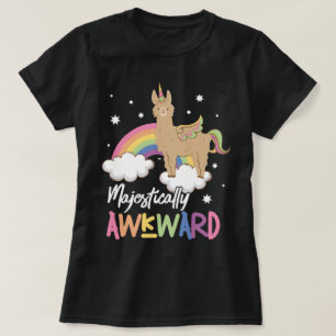 T-shirt Licorne mignonne majestueux maladroite Llamacorn