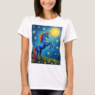T-shirt Licorne Mignonne Nuit Étoilée (1)