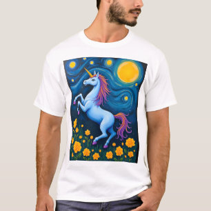 T-shirt Licorne Mignonne Nuit Étoilée (3)