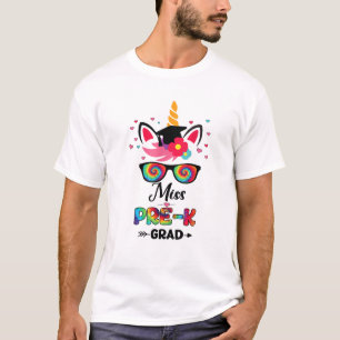 T-shirt Licorne Miss pré-maternelle diplômée avec lunettes