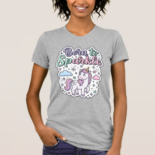 T-shirt Licorne née pour briller Graphisme Merch Desig