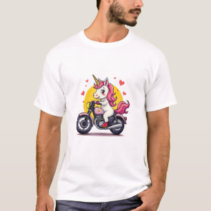 T-shirt Licorne Née Pour Faire Du Vélo Je Suis Fan De Moto