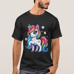 T-shirt Licorne pour filles licorne magique arc-en-ciel