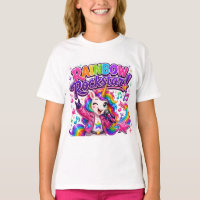 T-Shirt Licorne Rockstar Arc-en-Ciel