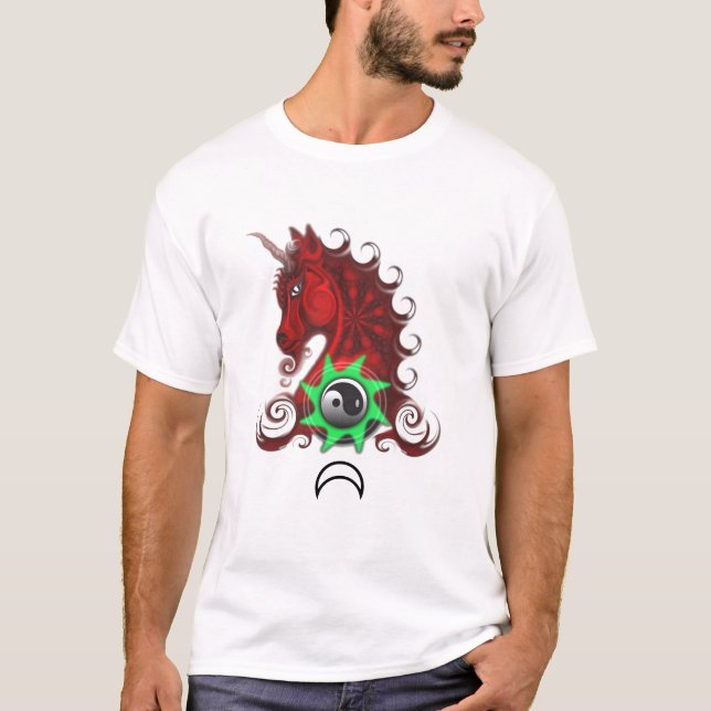 T-shirt Licorne rouge de Magicallon, F (Devant)