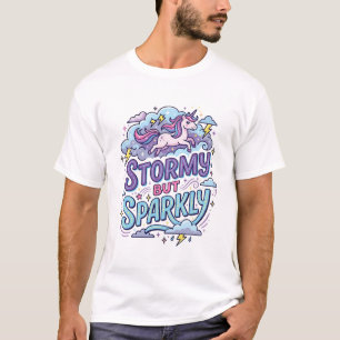 T-shirt Licorne Tempête mais Étincelante Rétro Style Cadea