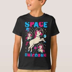 T-shirt Licornes de l'espace astronaute Mignon arc-en-ciel