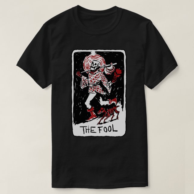 T-shirt L'idiot squelette Tarot d 3 (Design devant)