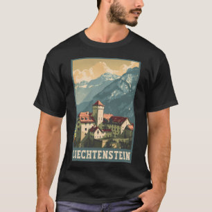 T-shirt Liechtenstein Vaduz Castle Travel Art