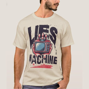 T-shirt Lies machine TV Vintage Cool grand texte Moderne