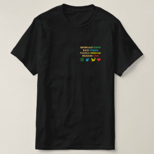 T-shirt Lieu de naissance Terre Race Politique humaine Lib