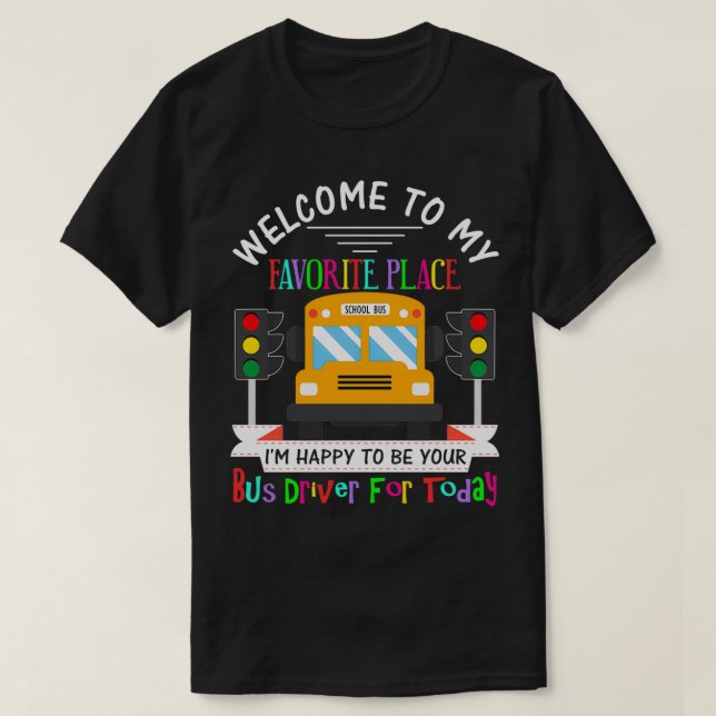 T-shirt Lieu favori Meilleure école de bus chauffeur Appré (Design devant)