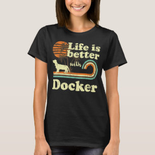 T-shirt Life Better Dock Vintage Chien Maman Papa