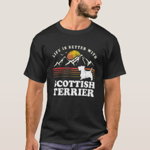 T-shirt Life Better Scottish Terrier Vintage Chien Maman P